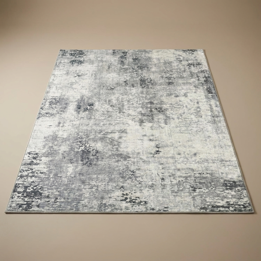 Indigo rug, pewter
