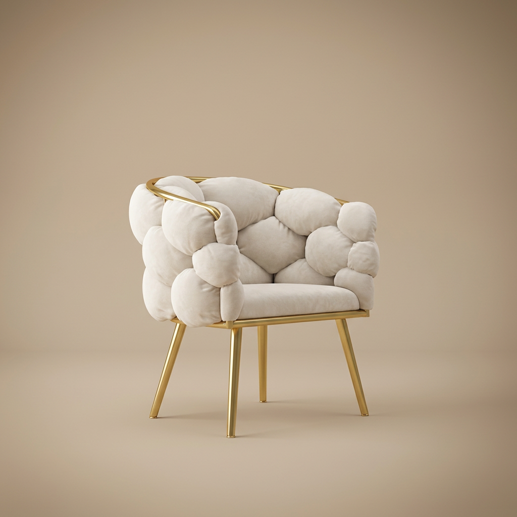 Ines vanity chair, alabaster