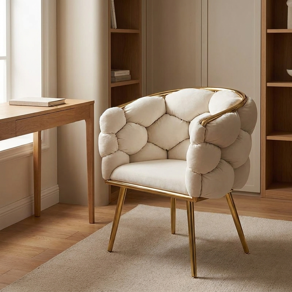Ines vanity chair styled in a study