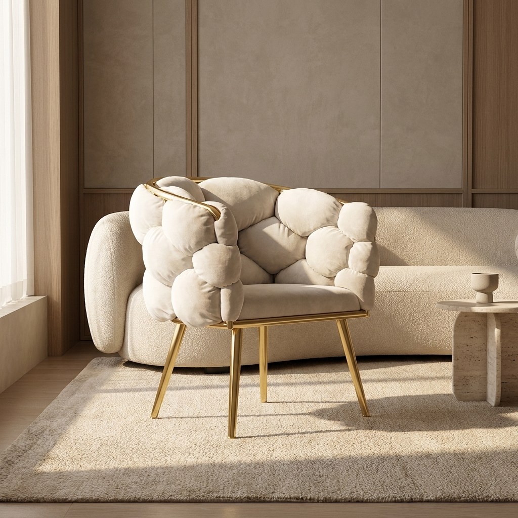Ines vanity chair styled in a living room