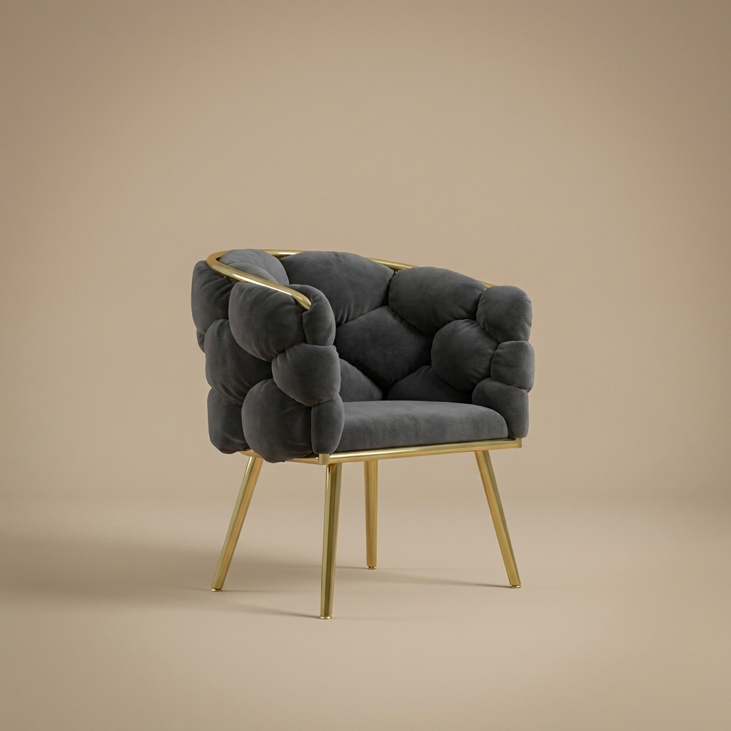 Ines vanity chair, charcoal