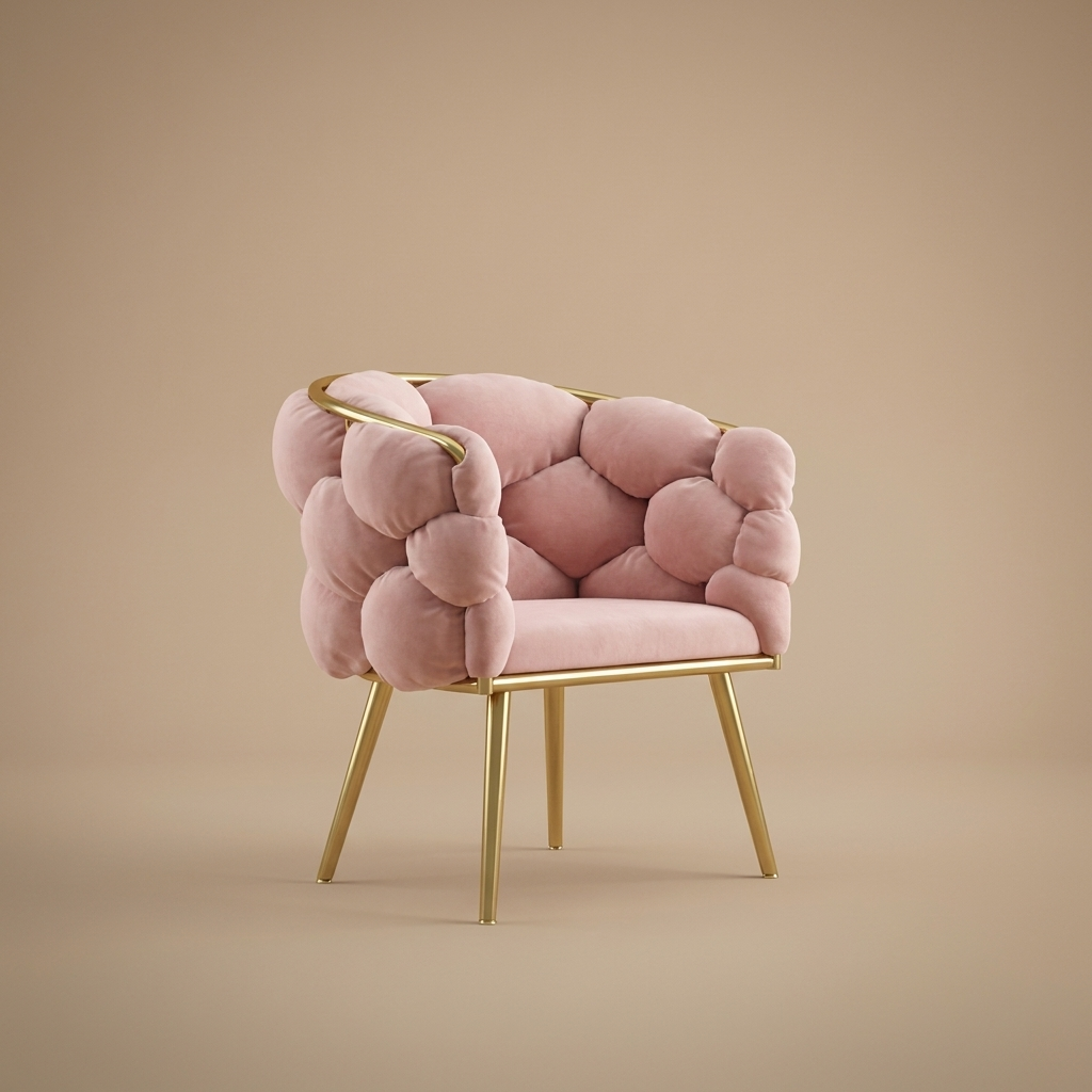 Ines vanity chair, blush