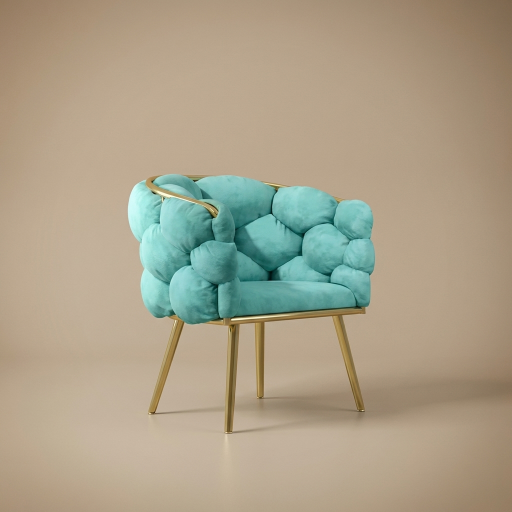 Ines vanity chair, powder blue