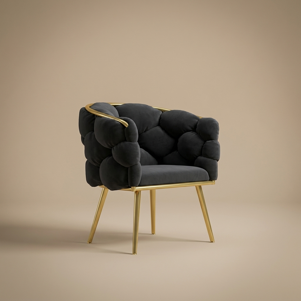 Ines Vanity Stool — Charcoal