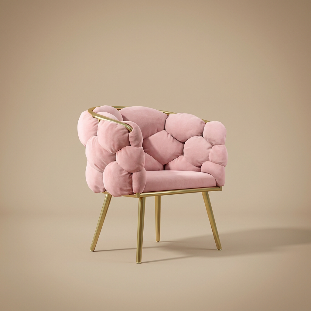 Ines Vanity Stool — Blush