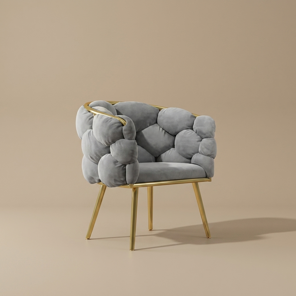 Ines Vanity Stool — Mist Grey