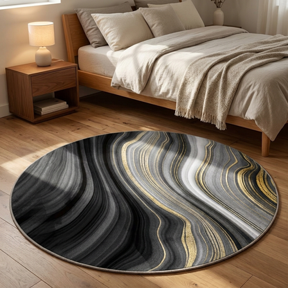 Isadora rug styled in a bedroom
