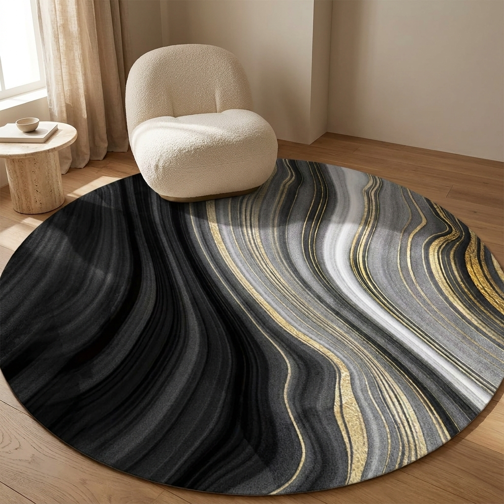 Isadora rug styled in a living room