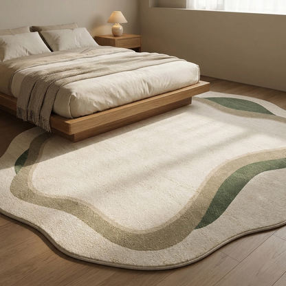 Isola rug styled in a bedroom