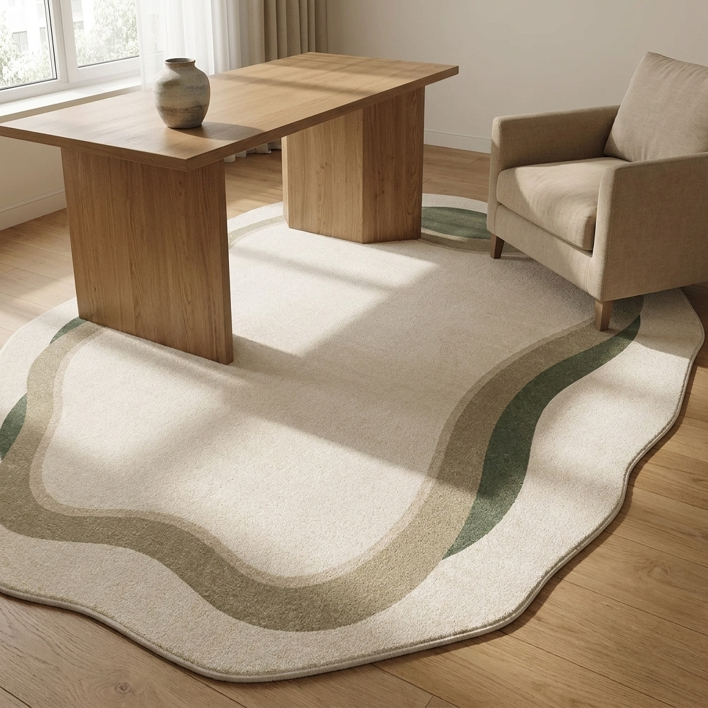 Isola rug styled in a study