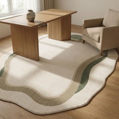 Isola rug styled in a study