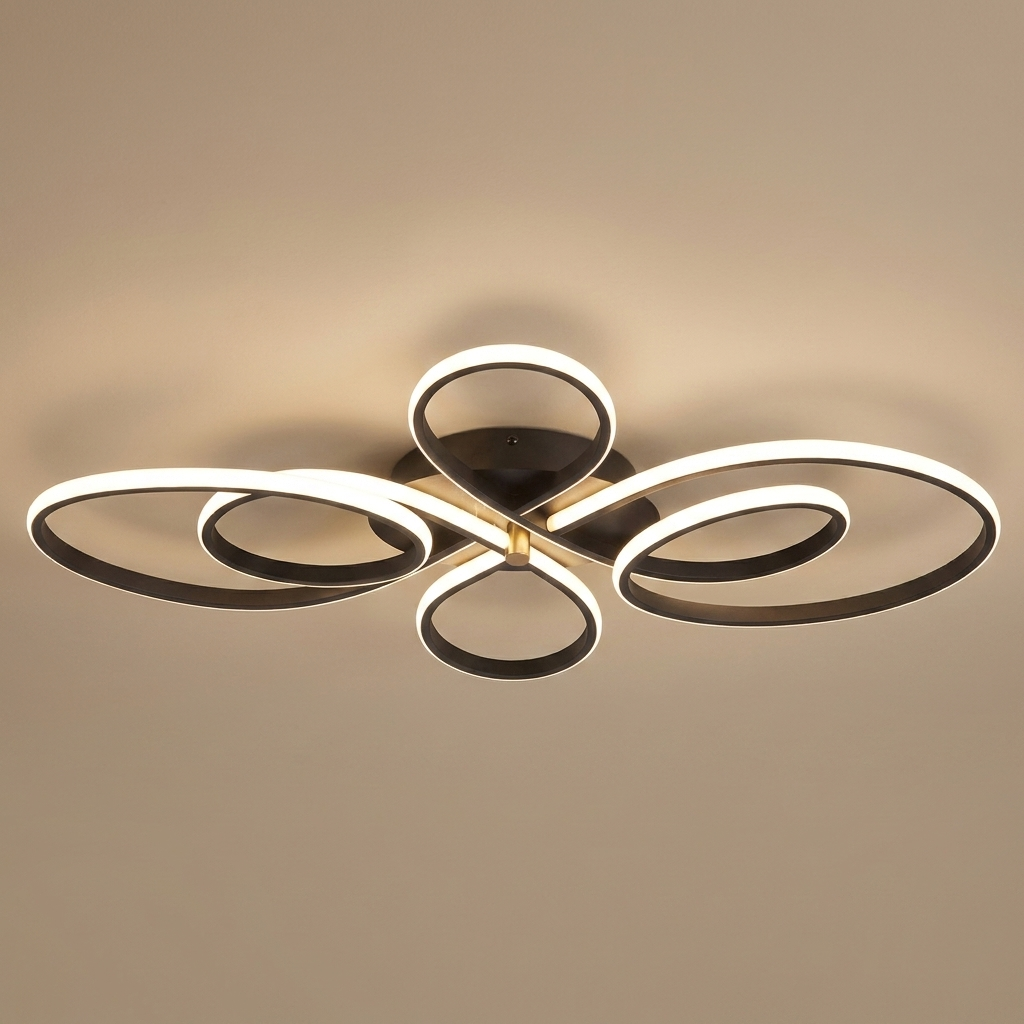 Kael flush ceiling light, black