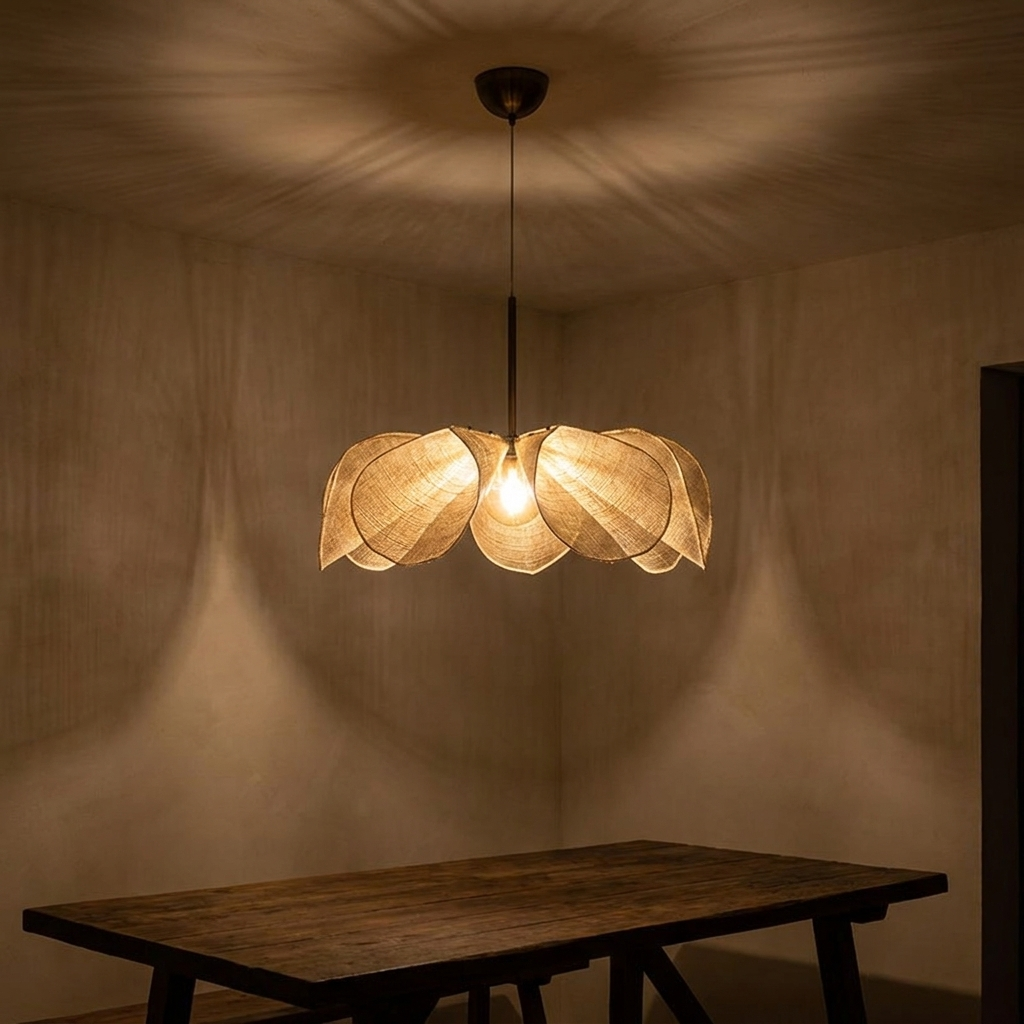 Kasa pendant, lit at night
