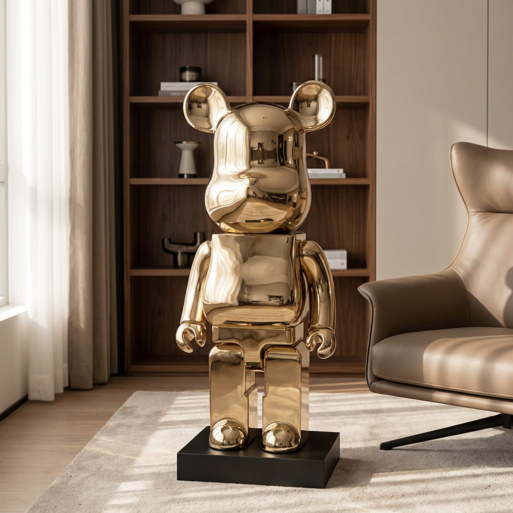 Kodiak sculpture styled in a study
