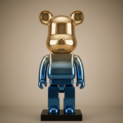 Kodiak sculpture, gilded blue