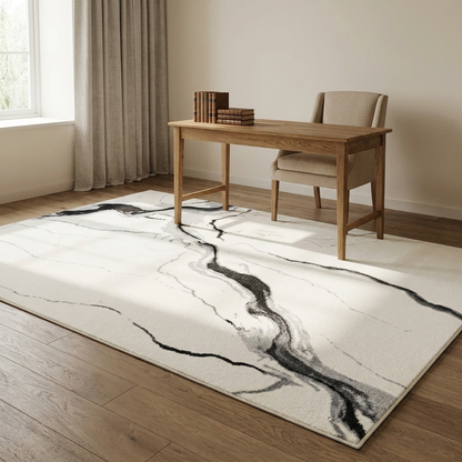 Kona rug styled in a study