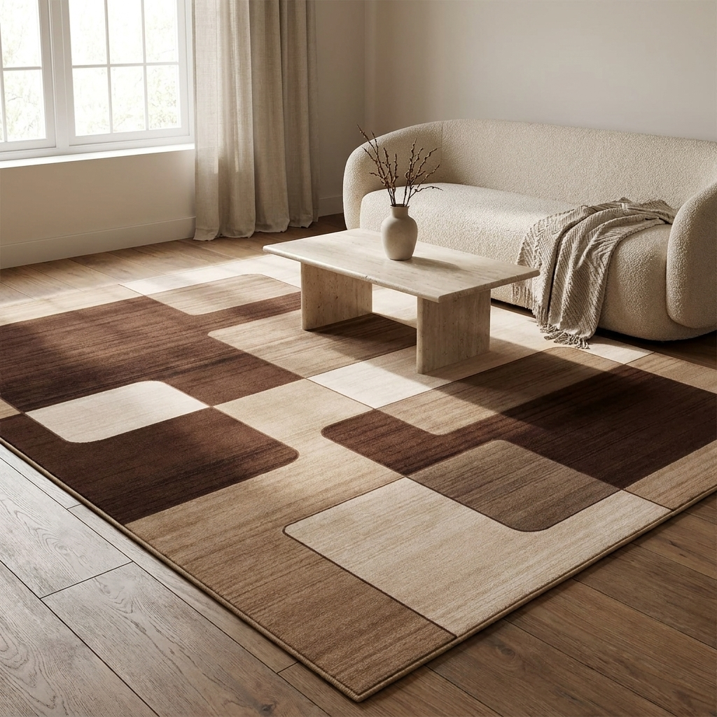 Laine rug styled in a living room
