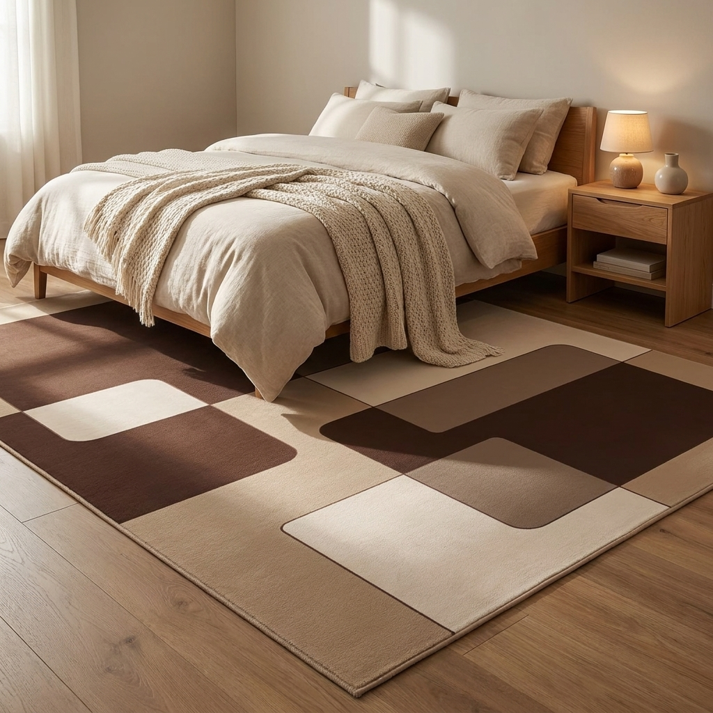 Laine rug styled in a bedroom