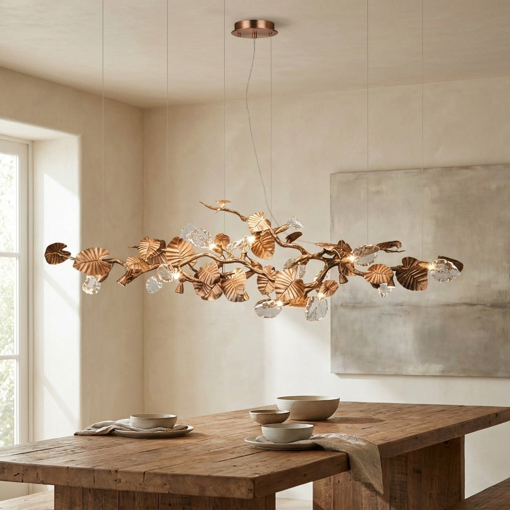 Laurel Branch Chandelier styled in a dining
