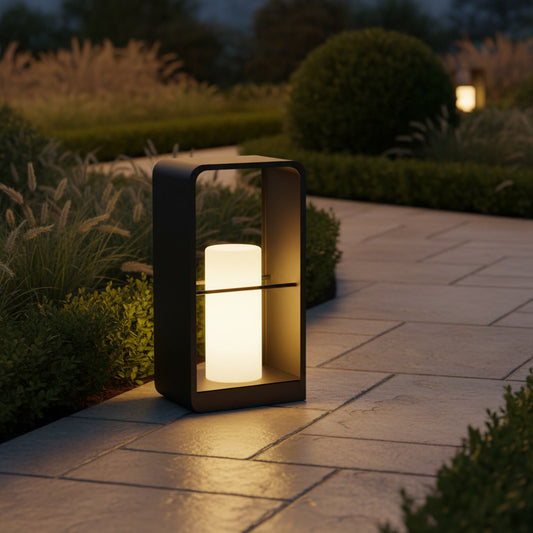 Halcyon Lantern styled on a garden path