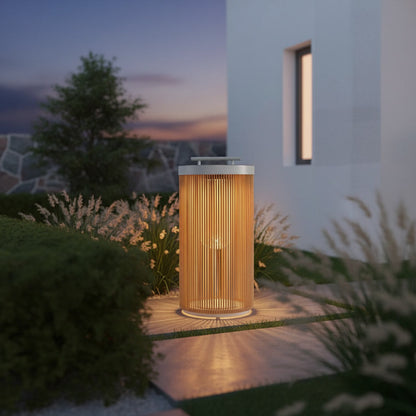 Solstice Garden Lantern styled on a garden path at dusk