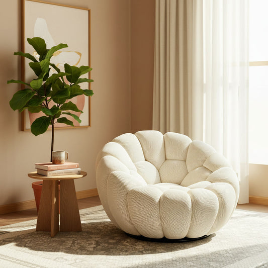 Orla Bubble Chair styled in a sunlit living-room reading corner