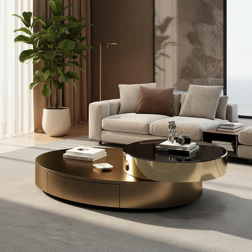Doria Oval Coffee Table - styled in a living room