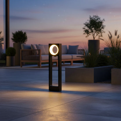 Helios Garden Bollard styled on a modern patio