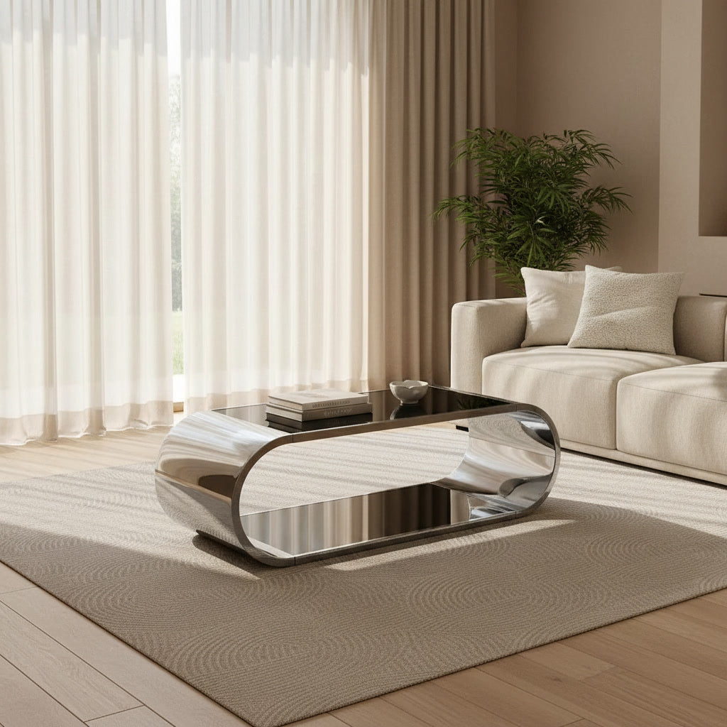 Onyx Coffee Table styled in a minimalist living room