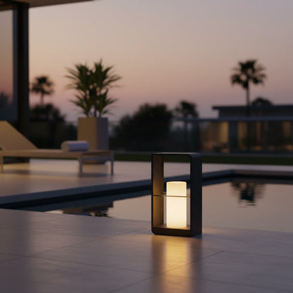 Halcyon Lantern styled by a poolside