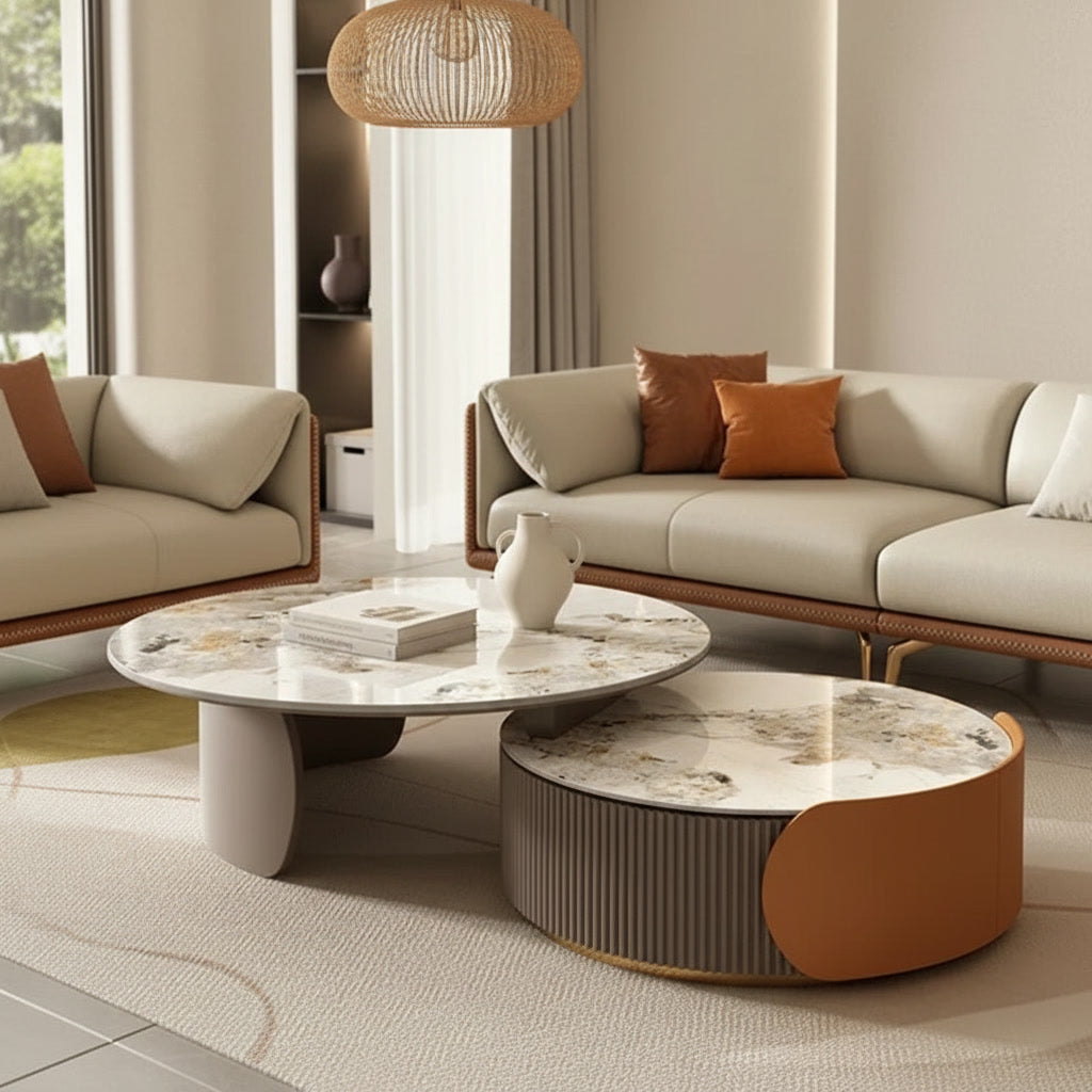 Solene Nesting Tables styled in an open-plan living area