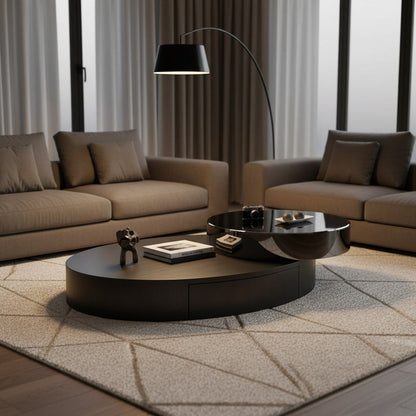 Doria Oval Coffee Table - styled in an evening living room