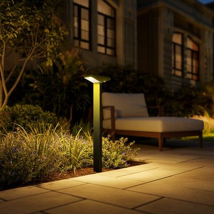 Solene Path Light styled on a patio