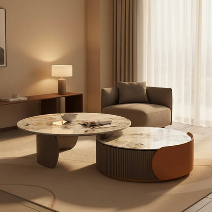 Solene Nesting Tables styled in a reading nook