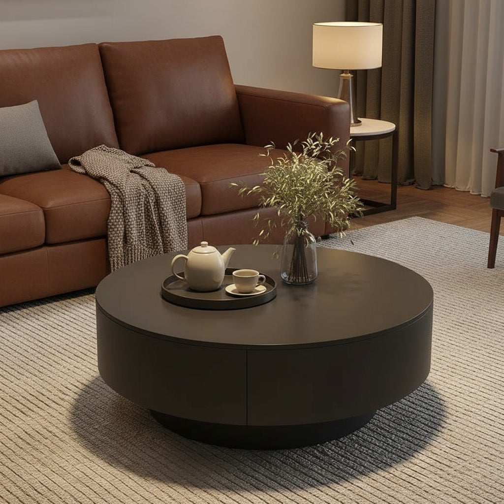 Kasumi Coffee Table styled in a warm evening living room