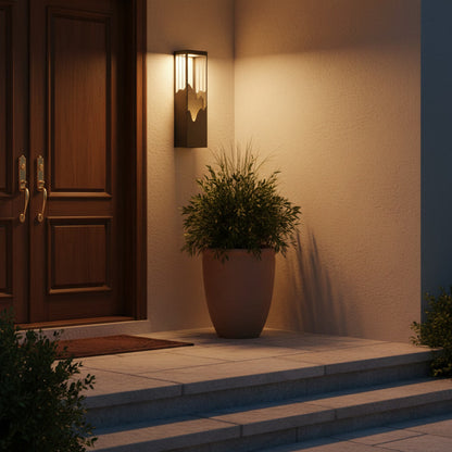 Cascade Outdoor Sconce - styled at a front entryway