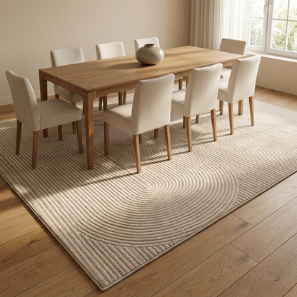 Lisbon rug styled in a dining room