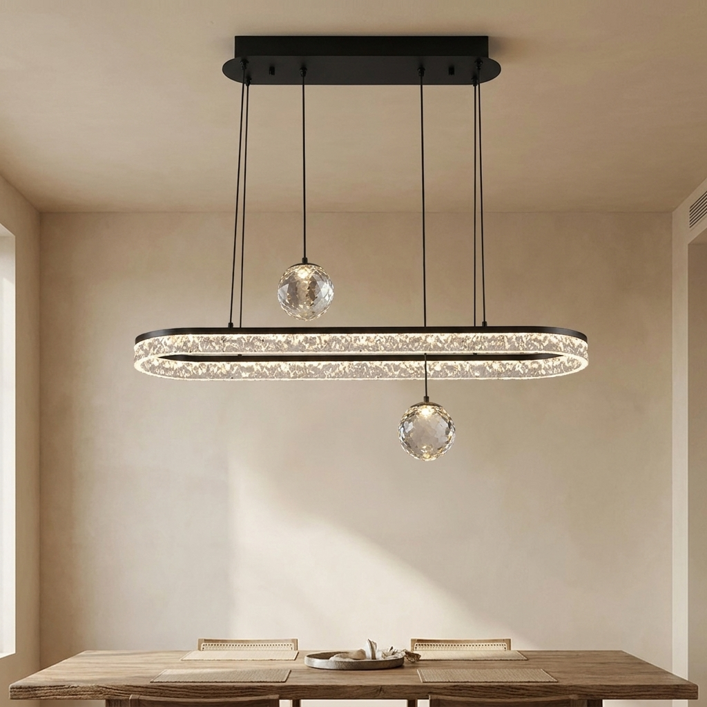 Lucian Chandelier styled in a dining