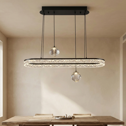 Lucian Chandelier styled in a dining
