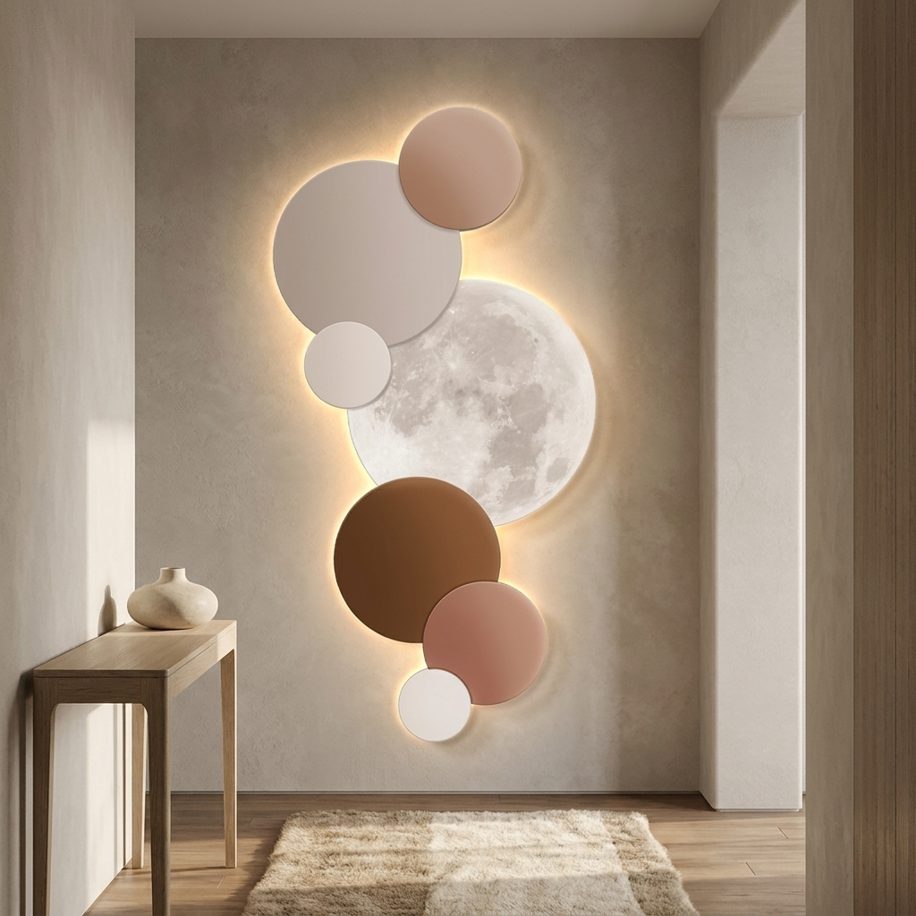 Lunel wall art styled in a entry