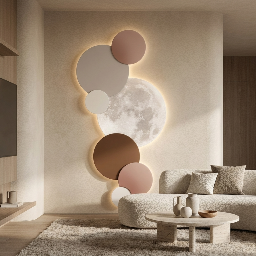 Lunel wall art styled in a living room