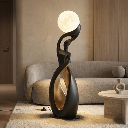 Lyric floor lamp styled in a living room