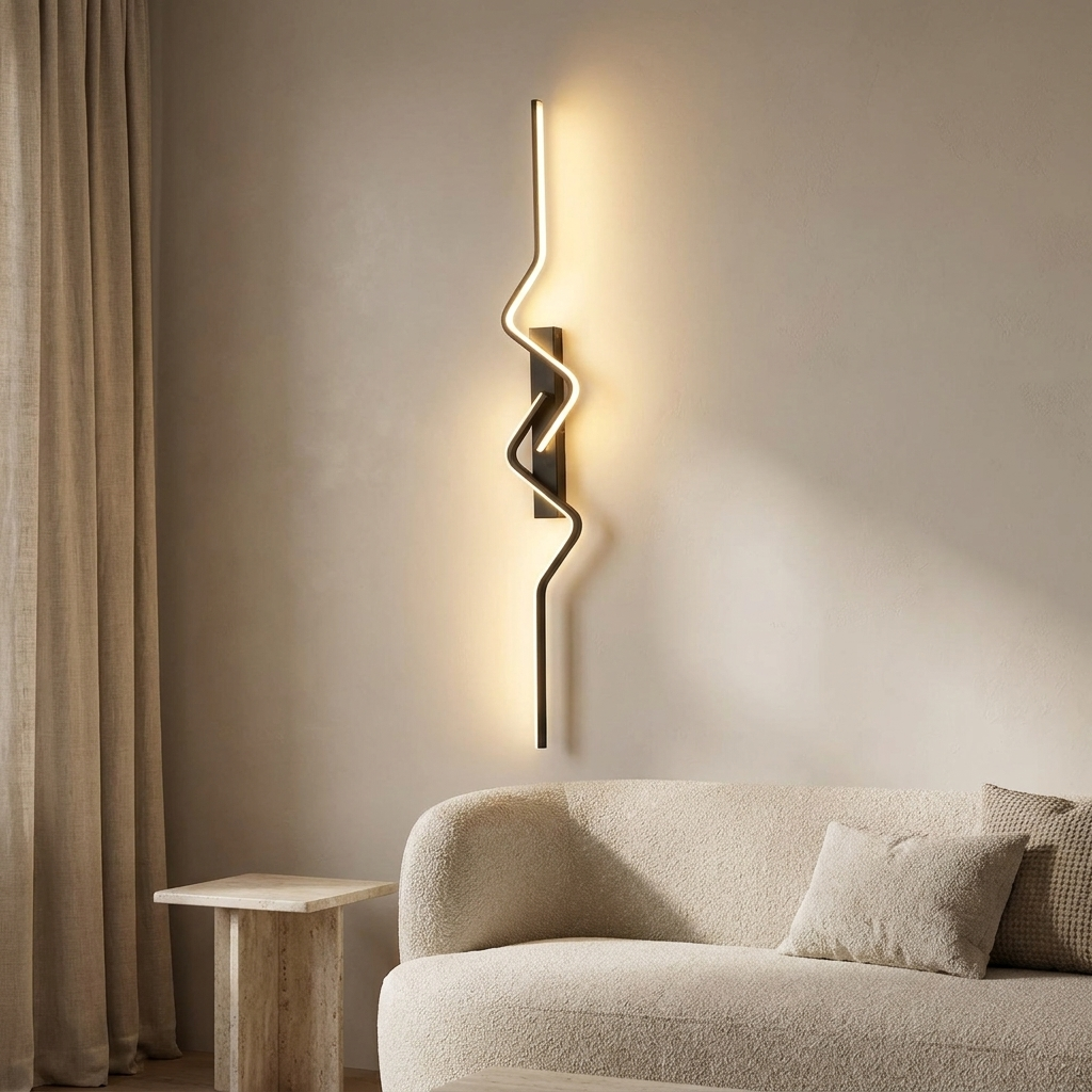 Maren wall sconce styled in a living room