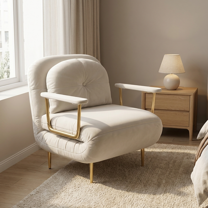Margaux sofa bed styled in a bedroom