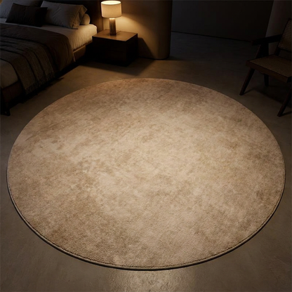 Mocha rug, lit at night