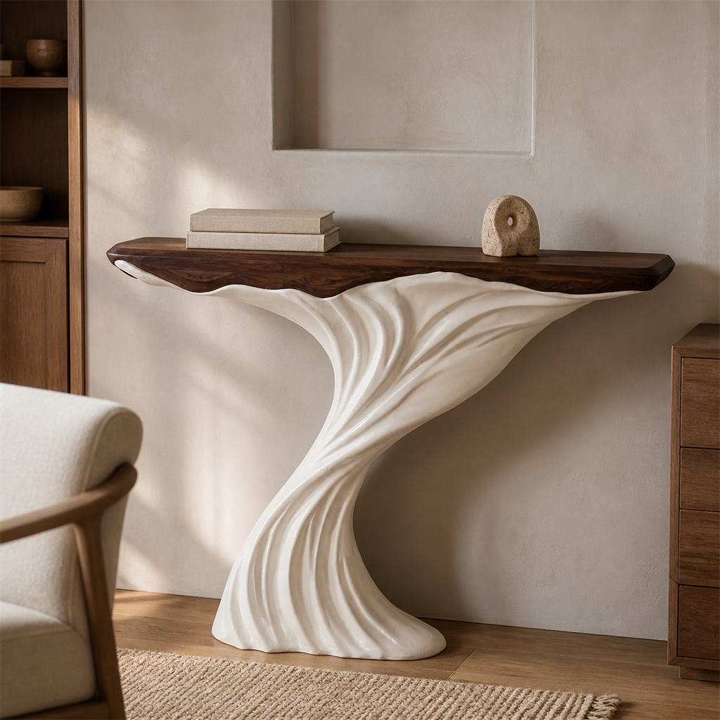 Noor console table styled in a study