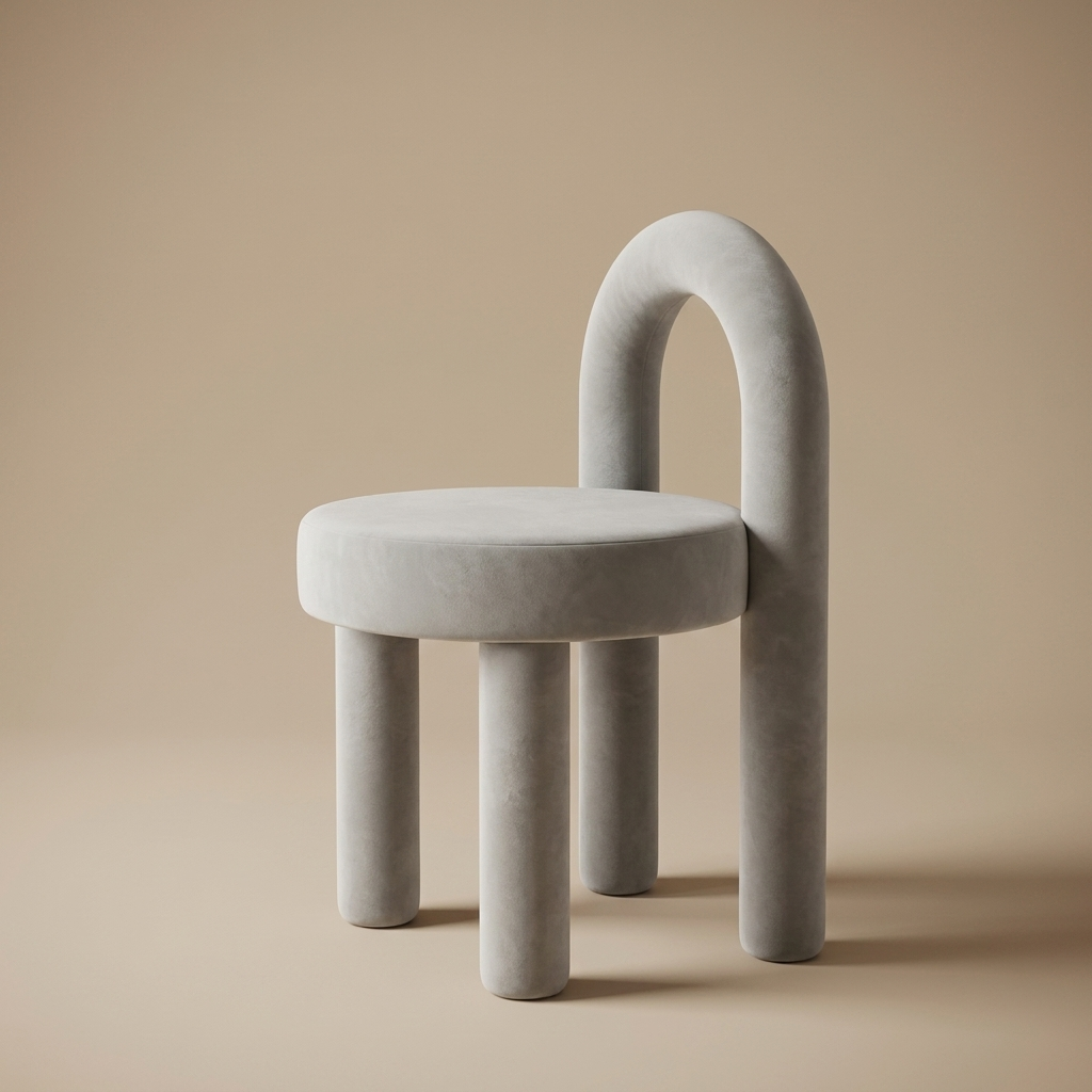 Parlo Vanity Stool — Dove Grey