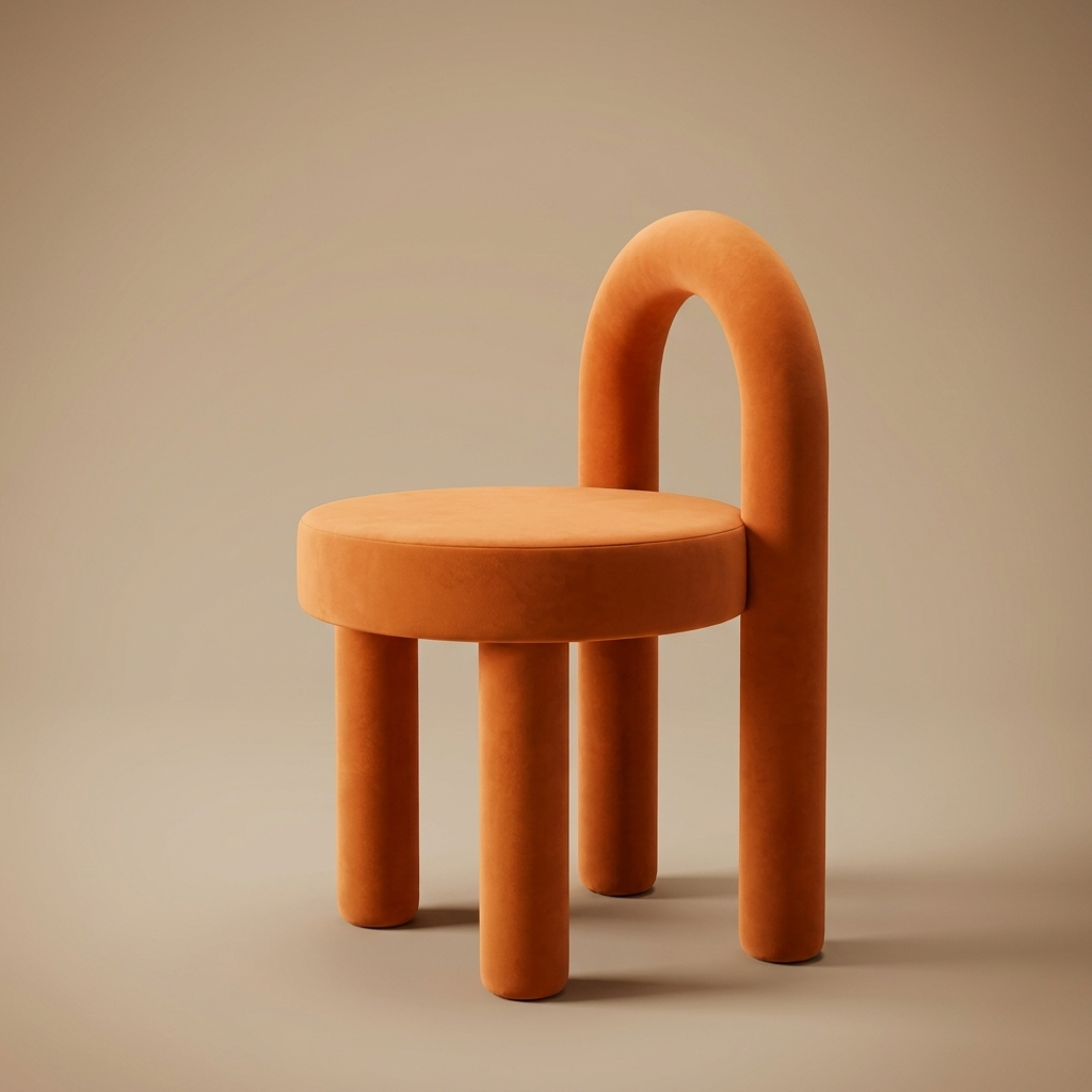 Parlo Vanity Stool — Rust