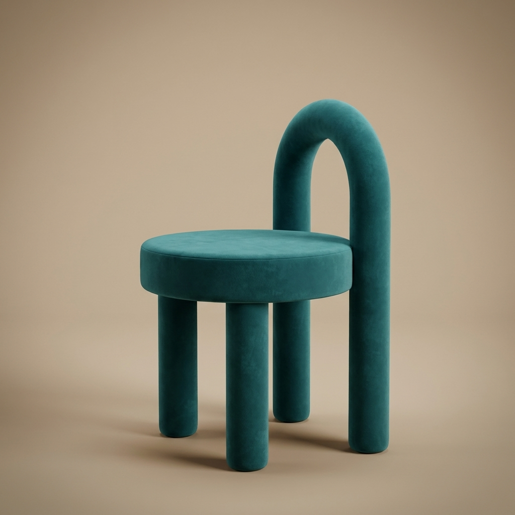 Parlo Vanity Stool — Slate Blue