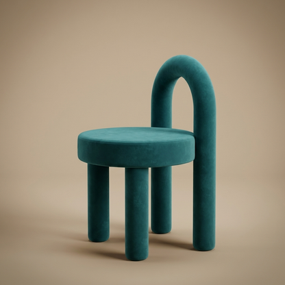 Parlo Vanity Stool — Slate Blue